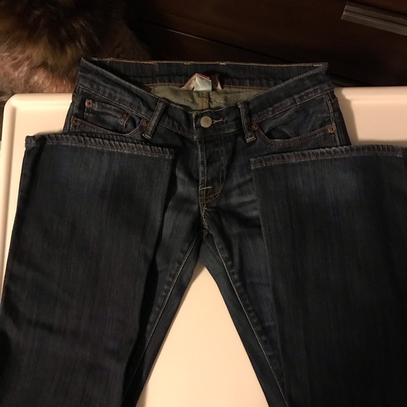 LUCKY BRAND JEANS WOMENS SHORT INSEAM SIZE 2 X 26 FLARED LEGS TWO BUTTON FLY - Picture 2 of 16